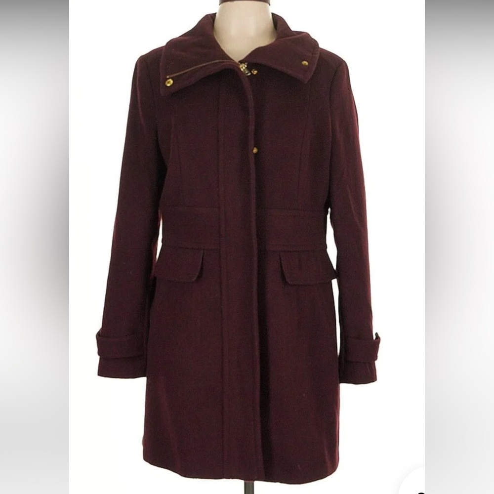 Cole Haan Deep Burgundy Pea Coat